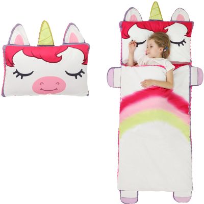 Wizland Kid Unicorn Sleeping Bag Animal Nap Mats for Boys Girls 61.8"28.3" Comfy Flanne Slumber Bags Daycare Camping Preschool Portable Slumberkins Thick Nap Roll