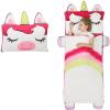 Wizland Kid Unicorn Sleeping Bag Animal Nap Mats for Boys Girls 61.8"28.3" Comfy Flanne Slumber Bags Daycare Camping Preschool Portable Slumberkins Thick Nap Roll view 1