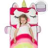 Wizland Kid Unicorn Sleeping Bag Animal Nap Mats for Boys Girls 61.8"28.3" Comfy Flanne Slumber Bags Daycare Camping Preschool Portable Slumberkins Thick Nap Roll view 3