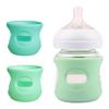 2 Pack Silicone Sleeves Compatible with Philips Avent Glass Baby Bottles 4 oz, to Prevent The Baby Bottles from Breaking, BPA-Free (Green+Light Green) view 1