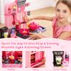 DRAMATION Kids Kitchen Playset, 27.1 Inches Play Kitchen with Sound and Light, Kitchen Set for Toddlers 1-3 3-5, Cooking Stove, Play Sink and Kitchen Accessories, Toy Kitchen (Pink) view 3