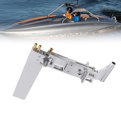 EIMSOAH Aluminium Boat Rudder RC Dual Pickup,Water 110mm RC Boat Water Rudder Absorbing Steering with 4mm Support Shaft Tail for Cat RC Jet Boat (Silver)