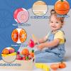 32 Pcs Wooden Play Food Sets for Kids Kitchen Accessories, Montessori Educational Toys Food, Pretend Play Food for Toddlers, Velcro Fruits and Vegetables Cutting Set for Kids Boys Girls view 2