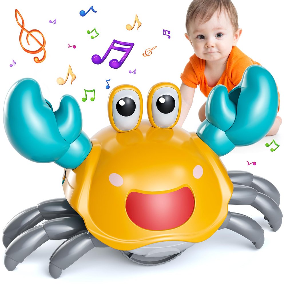 Beby Buty Crawling Crab Baby Toy, Infant Tummy Time Walking Dancing Moving Crab Toys for Babies Girl Boys, Crawling Crab Baby Toy Toddler Birthday Gifts