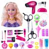Keetopteep Makeup and Hair Styling Doll Head Toy Kit - 35Pieces Kids Pretend Play Set with Hair Dryer Washable Cosmetics Style Accessories, Makeup Practice Birthday Gifts for Girls view 1