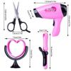 Keetopteep Makeup and Hair Styling Doll Head Toy Kit - 35Pieces Kids Pretend Play Set with Hair Dryer Washable Cosmetics Style Accessories, Makeup Practice Birthday Gifts for Girls view 3