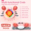 TooyBing Musical Crawling Crab Baby Toy, Tummy Time Toy for 6-12 Month Boy Girl, Pink Light-up Walking Dancing Moving Crab for 1 Year Old Baby Educational Learning, Great Gift for 12-18 Month Infant view 2