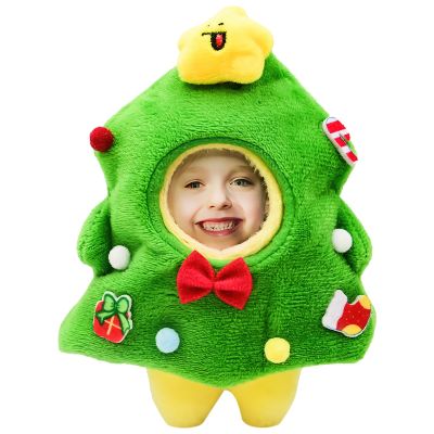 Personalized Yellow Duck Plush Toy with Removable Clothes -Custom Stuffed Animal with Face Photo Key Chain 5in