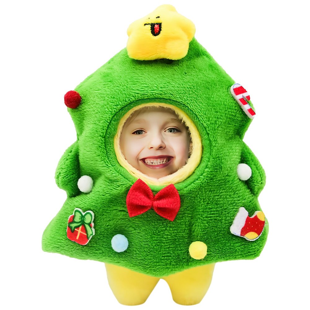 Personalized Yellow Duck Plush Toy with Removable Clothes -Custom Stuffed Animal with Face Photo Key Chain 5in