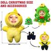 Personalized Yellow Duck Plush Toy with Removable Clothes -Custom Stuffed Animal with Face Photo Key Chain 5in view 2