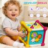 PANITU Baby Activity Cube, Cube Toys for Babies 6-12 Months, Toddler Music Busy Board with 4 Sensory Shape Blocks, 6-in-1 Educational Early Development Toy, Christmas, Birthday Gift for 1 Year Old view 3