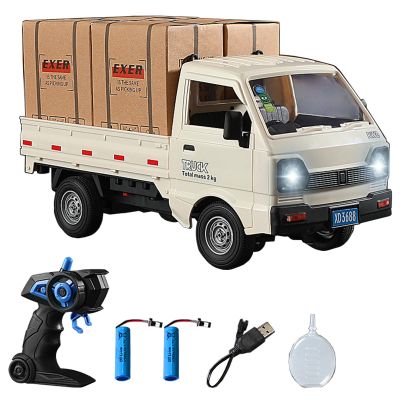 Hylukon 1:16 Scale RC Crawler Kei Truck, RC Transport Pickup Truck with Light Spray - 2.4Ghz Remote Control Car Toys for Teen & Adults - Rear Compartment Transport Goods