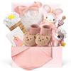 Strawberry Fairy 10 PCS Baby Gift Set for Girls, Newborn Essentials Stuff Baby Girl Gifts, Baby Girl Gift Basket, Gender Reveal Gifts Basket with Rattle Swaddle Blanket view 1