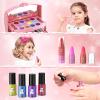 GirlsHome Kids Makeup Set for Girl 56 Pcs Washable Real Cosmetic, Non-Toxic Frozen Toys Toddler Makeup Kit, Frozen Princess Dress up Kit Christmas & Birthday Girl Gift for 3-12 (Frozen Pink) view 4