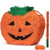 Pumpkin Piata Funny Piata with Blindfold and Bat for Halloween Party, Cinco De Mayo, Fiestas Decorations Party Favors view 1