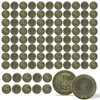 100Pcs Military Challenge Coins Bulk with Liberty Statue Thanks for Veterans Service Coin Commemorative Coin Military Appreciation Gifts for US Army Service