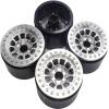 Txxrcss RC 2.2 Aluminum Alloy Beadlock Wheels and Tires Upgrades Accessories Rims for 1/10 SCX10 TRX4RC4WD and D90 RC Crawler Axial Remote Control Car (4pc) (Silvery) view 2