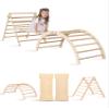 Wood And Hearts Set of Three Items Wooden Toys Climbing Triangle Montessori Wooden Toys Triangle with ramp Activity Gym Climbing Triangle Set (Foldable Set) view 1