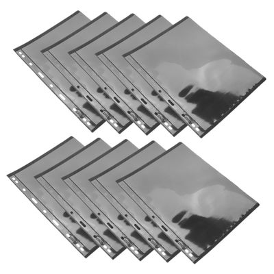 GRIRIW 10pcs Stamp Album Pages Black Background Storage Sheets for Collecting Stamps Inner Pages Easy to Display for Collectors