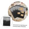 GRIRIW 10pcs Stamp Album Pages Black Background Storage Sheets for Collecting Stamps Inner Pages Easy to Display for Collectors view 2