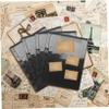 GRIRIW 10pcs Stamp Album Pages Black Background Storage Sheets for Collecting Stamps Inner Pages Easy to Display for Collectors view 4