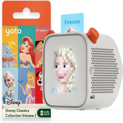 Yoto Player (3rd Gen.) + Disney Classics Bundle Kids Bluetooth Audio Speaker, All-in-1 Screen-Free Device Plays Stories Music Podcasts Radio White Noise Thermometer Nightlight Ok-to-wake Alarm Clock