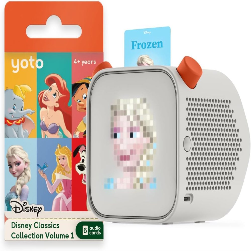 Yoto Player (3rd Gen.) + Disney Classics Bundle Kids Bluetooth Audio Speaker, All-in-1 Screen-Free Device Plays Stories Music Podcasts Radio White Noise Thermometer Nightlight Ok-to-wake Alarm Clock