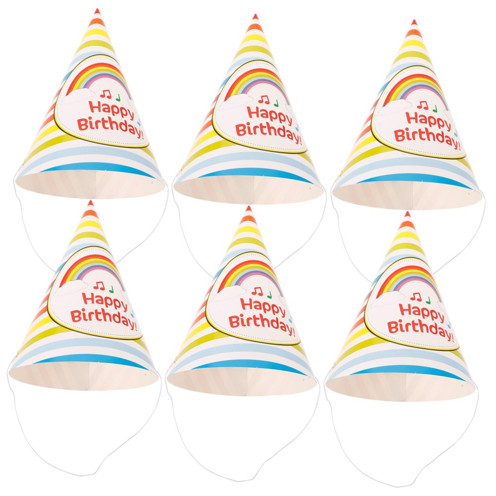 WHAMVOX 50pcs Colorful Birthday Party Cone Hats Lightweight Paper Birthday Headdress for Adults for Celebrations Anniversaries and Festivals Festive Party Supplies