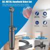 SonTiy Handheld Bidet Sprayer for Toilet, Cloth Diaper Sprayer Set Hand Held Bidet Jet Spray for Toilet with Backflow Preventer, Adjustable Water Pressure Control, Brass, Black Stainless view 2