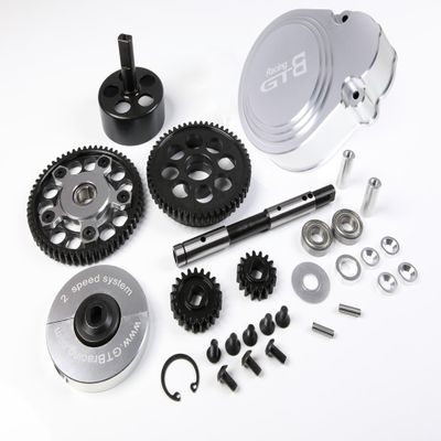 GTBRacing Metal 2 Speed Transmission System/Gear Cover Set for 1/5 RC Car HPI Baja 5B SS 5SC (with Silver Cover 2 Speed Kit)