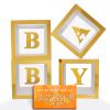 Ledido 2026 Graduation Balloon Boxes Decorations, 4 Pieces Gold Clear Grad Balloon boxes with Letters, Class of 2026 Graduation Party Supplies for College, High School, Prom, Birthday, Baby Shower view 1