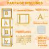Ledido 2026 Graduation Balloon Boxes Decorations, 4 Pieces Gold Clear Grad Balloon boxes with Letters, Class of 2026 Graduation Party Supplies for College, High School, Prom, Birthday, Baby Shower view 2