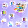3000 Arts and Crafts Supplies for Kids Craft Kit Craft Box with Pipe Cleaners Arts and Crafts for Kids Age 4-6, 6-8, 8-12 DIY School Supplies Materials Set Toys Gifts for Girls Boys Toddlers, Purple view 3