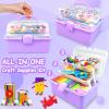 3000 Arts and Crafts Supplies for Kids Craft Kit Craft Box with Pipe Cleaners Arts and Crafts for Kids Age 4-6, 6-8, 8-12 DIY School Supplies Materials Set Toys Gifts for Girls Boys Toddlers, Purple view 4