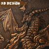 DNDND DM Screen 3D Faux-Leather Embossed Dragon with Four-Panel Pockets, DND Master Screen with Gorgeous Gift Flet Case for D&D Dungeons and Dragon Tabletop Game (Copper) view 4