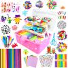 3000 Arts and Crafts Supplies for Kids Craft Kit Craft Box with Pipe Cleaners Arts and Crafts for Kids Age 4-6, 6-8, 8-12 DIY School Supplies Materials Set Toys Gifts for Girls Boys Toddlers, Red view 1