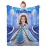 Artsadd Custom Princess Baby Blanket with Face Name, Personalized Kids Photo for Girls Daughter Niece, Princess Lovers Gift, Cartoon Picture Name for Christmas Birthday Gifts view 1