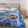 Artsadd Custom Princess Baby Blanket with Face Name, Personalized Kids Photo for Girls Daughter Niece, Princess Lovers Gift, Cartoon Picture Name for Christmas Birthday Gifts view 2