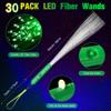 YOFOBU 30 PCS Green Fiber Optic Wands Glow Fiber Wands Bulk LED Light Up Wands with 3 Flashing Modes LED Flashing Sticks for Halloween Christmas St. Patricks Day Easter Wedding Bridal Shower Birthday view 2