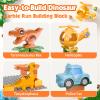 Airkid Marble Runs for Kids 4-8,Marble Run for Kids Ages 3-5 with Dinosaur Building Blocks, Montessori Learning STEM Building Toys with 4 Marble Track Compatible with Major Brands 10.04*10.04*10.63 view 2