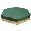 91x79 Inch Durable Outdoor Garden Sandbox Protective Cover Hexagonal Green Oxford Cloth Heavy Duty Tarp Dustproof Sun Protection Sandbox Canopy Pool Cover view 2