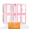 Ledido 2026 Graduation Balloon Boxes Decorations, 4 Pieces Pink Clear Grad Balloon boxes with Letters, Class of 2026 Graduation Party Supplies for College, High School, Prom, Birthday, Baby Shower view 1