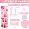 Ledido 2026 Graduation Balloon Boxes Decorations, 4 Pieces Pink Clear Grad Balloon boxes with Letters, Class of 2026 Graduation Party Supplies for College, High School, Prom, Birthday, Baby Shower view 2