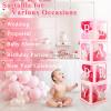 Ledido 2026 Graduation Balloon Boxes Decorations, 4 Pieces Pink Clear Grad Balloon boxes with Letters, Class of 2026 Graduation Party Supplies for College, High School, Prom, Birthday, Baby Shower view 3