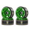 TREAL 1.0 Aluminum Beadlock Wheels Five Spoke Classic Wheel Rims Set (4P) for 1/24 RC SCX24 FCX24 TRX4M-Type G(Green) view 1