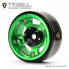 TREAL 1.0 Aluminum Beadlock Wheels Five Spoke Classic Wheel Rims Set (4P) for 1/24 RC SCX24 FCX24 TRX4M-Type G(Green) view 3