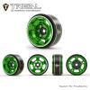 TREAL 1.0 Aluminum Beadlock Wheels Five Spoke Classic Wheel Rims Set (4P) for 1/24 RC SCX24 FCX24 TRX4M-Type G(Green) view 4