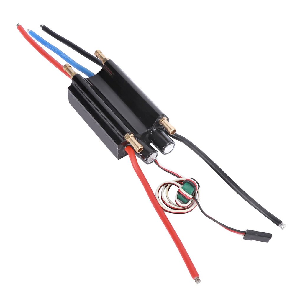 60A Brushless RC ESC, RC Electronic Speed Controller Load with Servo and Plug BEC Switch Accessory for RC Boat