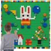 MIMAX Customize Building Block Wall, 470+ PCS Activity Toys Bricks with Self Adhesive Baseplate 8PCS (20"x10") for All Major Brands, Art Build On Table, Green view 1