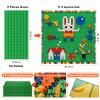 MIMAX Customize Building Block Wall, 470+ PCS Activity Toys Bricks with Self Adhesive Baseplate 8PCS (20"x10") for All Major Brands, Art Build On Table, Green view 2